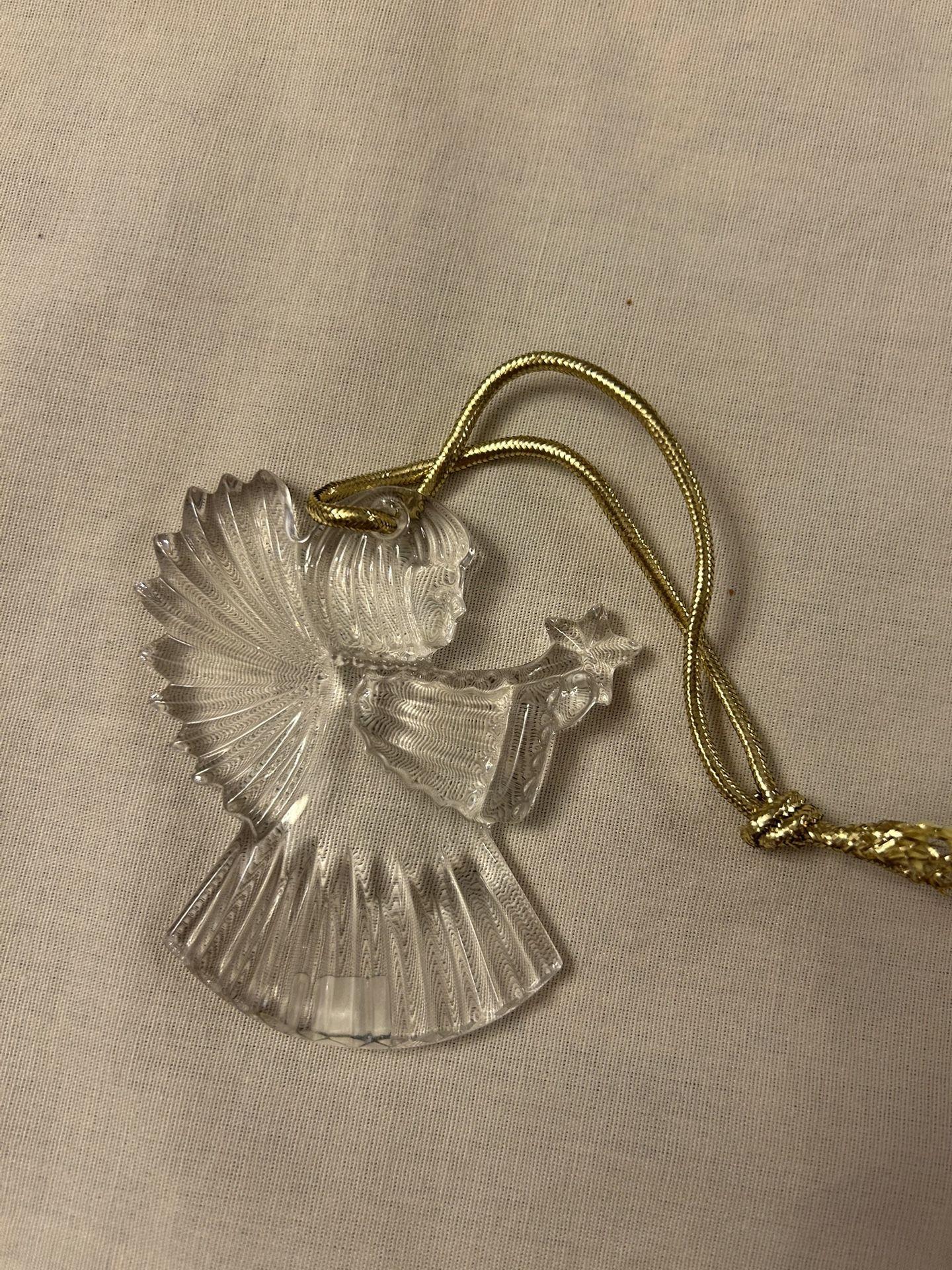 Vintage MIKASA CRYSTAL CHRISTMAS ANGEL Ornament, NEW In Packaging