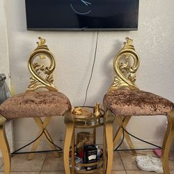 SET OF GOLD CHAIRS