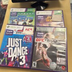 Xbox 360  Kinect Sensor+4 Games