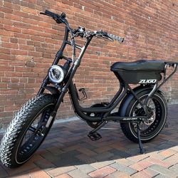 NEW!!! 1000Watt Step Through/Thru Electric Moped Scrambler Style Ebike, 30MPH, 20-50 Mile Range 