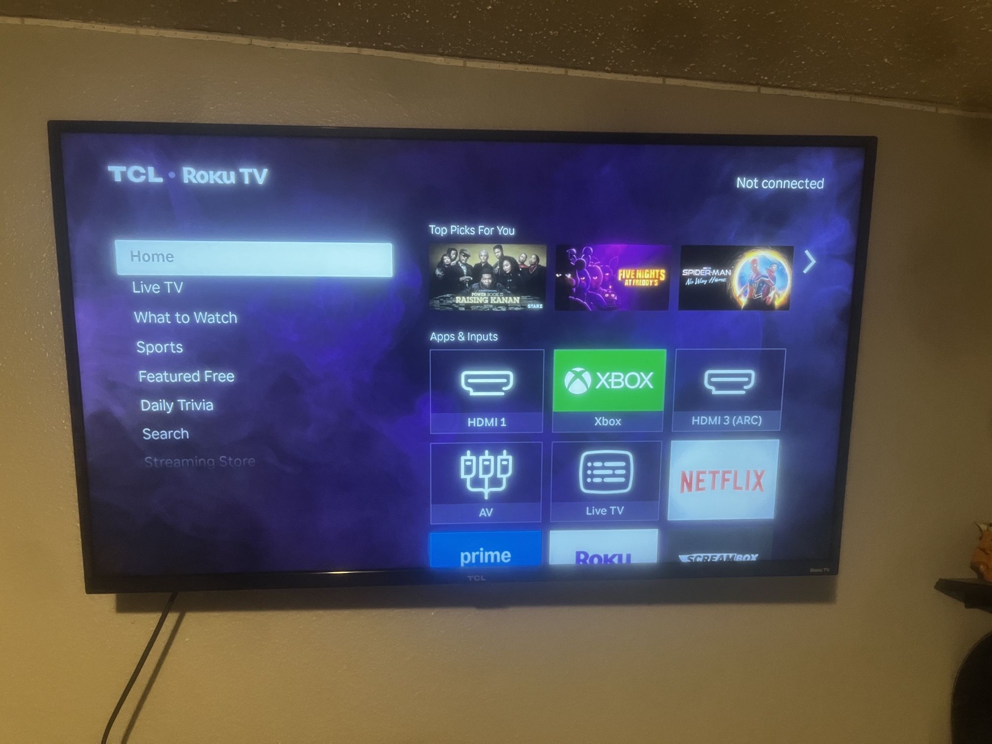 44inch roku tv with mount