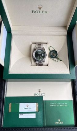 Rolex Day Date 228239 Olive Dial White Gold 40mm Men’s Watch Box And Papers