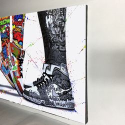 Canvas wall decoration 30”x42”. Brand new we can make it in different sizes, from  4.5”x4.5” to 30”x66”, Wood frame and sprayed with glossy clear coat