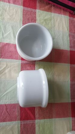 White porcelain bowls
