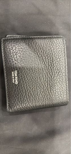 Tom Ford Black Pebble Leather Bifold Wallet-Made in Italy