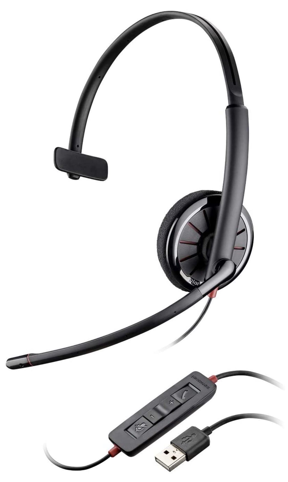 Plantronics Blackwire 320 USB Headset, On-Ear Mono Headset, Wired