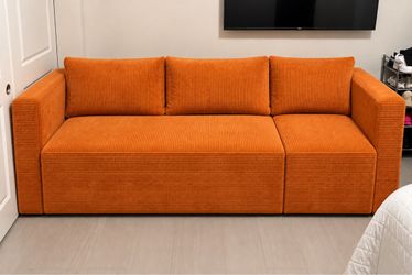 Orange sofa frameless
