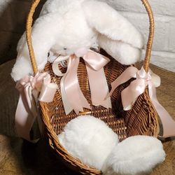 Vtg 50s Easter Egg Bunny Basket 