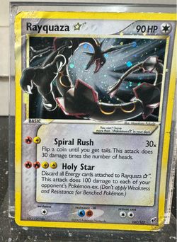 Pokémon Rayquaza Gold Star 107/107 Ultra Rare Holo Heavily Played/Damaged