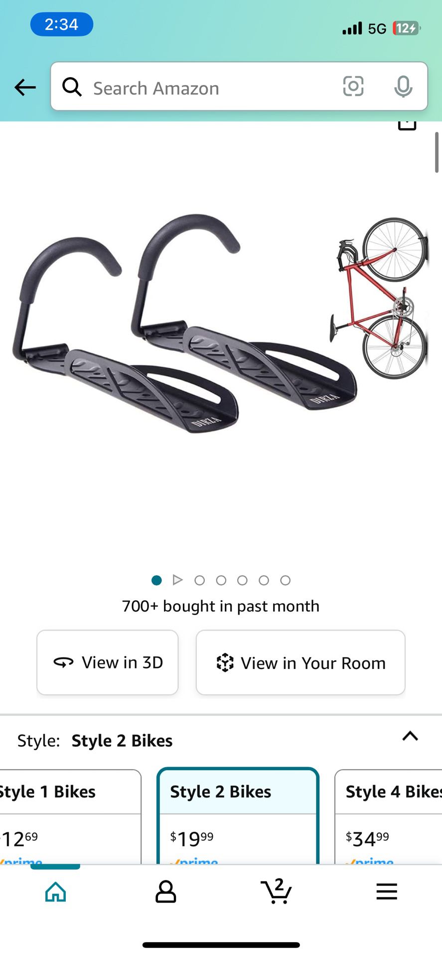 Bike Hanger For 2 Bikes