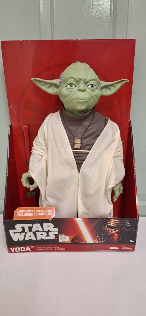 18" Inch YODA Star Wars Action Figure with Lightsaber NEW