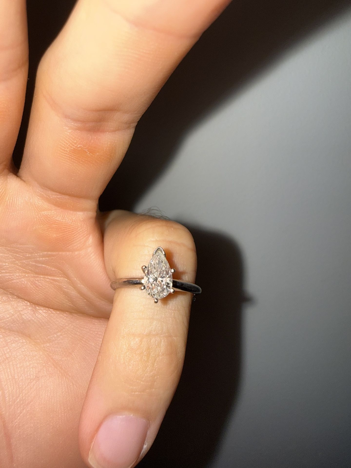 14K Gold - 1.0ct Pear Cut Diamond