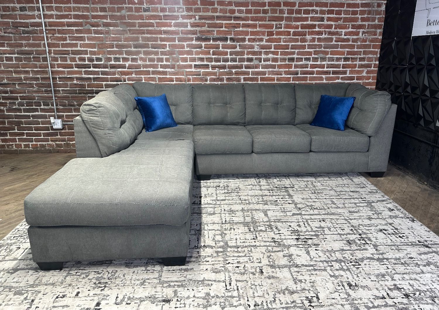 Delivery Available Gray Ashley Furniture 2pc sectional couch