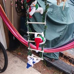 Snow Man On A Ladder  