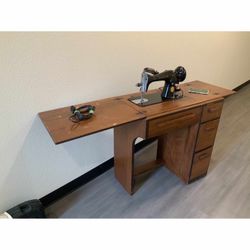 Singer Machine & Cabinet + Accessories.  $50