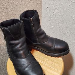 Milwaukee Leather Mens Double Zipper Motorcycle Boots-9 