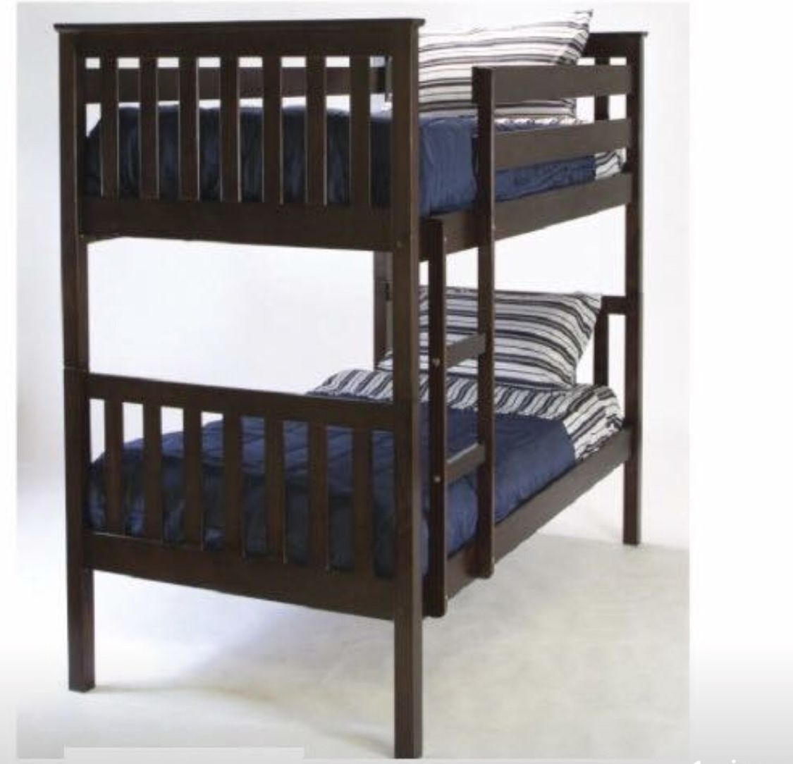 NEW BUNK BED TWIN OVER TWIN WITH MATTRESS INCLUDED NEW