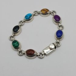 925 mexico multi gemstone bracelet 

