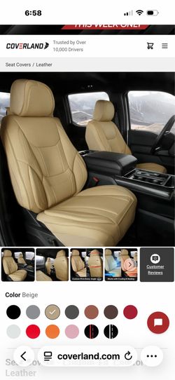 Coverland front seat leather car covers