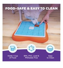 Nina Ottosson by Outward Hound Challenge Slider Dog Toy, Blue & Orange