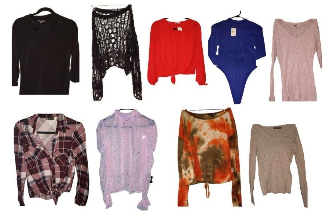 Size Large Woman's Long Sleeve Tops,Sweaters, Leggings, Skirts & Dresses