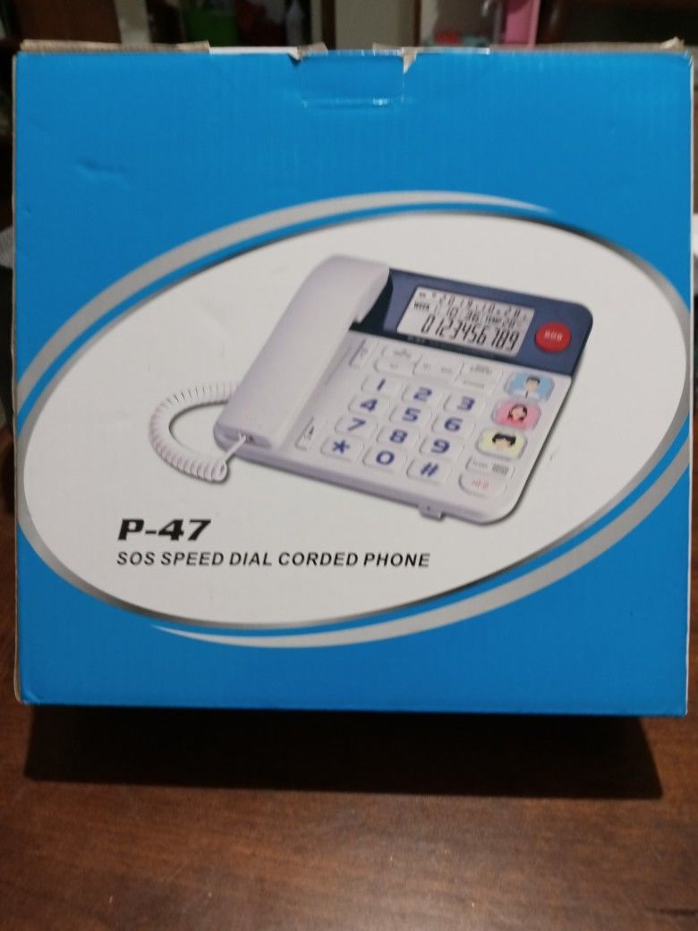 P-47 SOS Speed Dial Corded Phone, Home Landline Phone with Caller ID