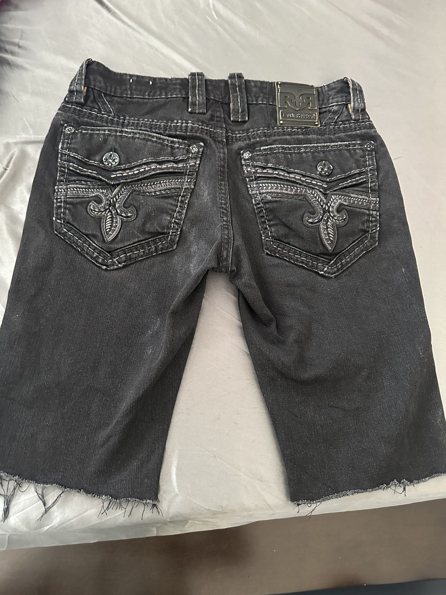 Mens Rock Revival Jean Shorts