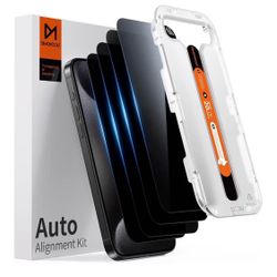 4-PACK TOP 9H+ Glass for iPhone 15 Pro Privacy Screen Protectors