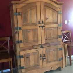 Sturdy Worm Wood Armoire 