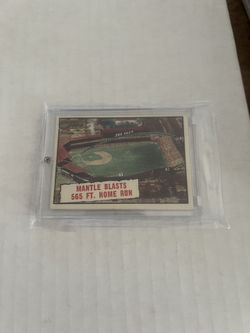 1961 Topps - Baseball Thrills Mickey Mantle #406 blasts home run