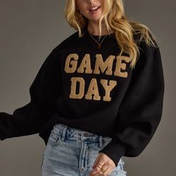 Women's Game Day Sweatshirt, Size XL, Black, NEW