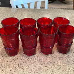 Fostoria Red Vintage Water Glasses