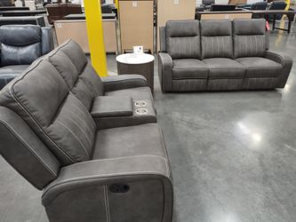 The Recliner Sofa And Loveseat On Display And On Sale Now