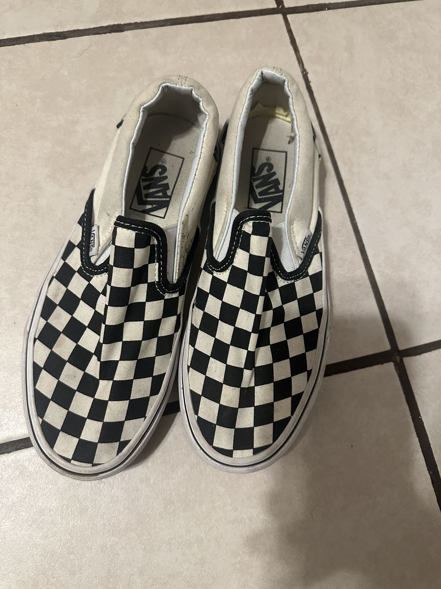 Checkered Slip On Vans