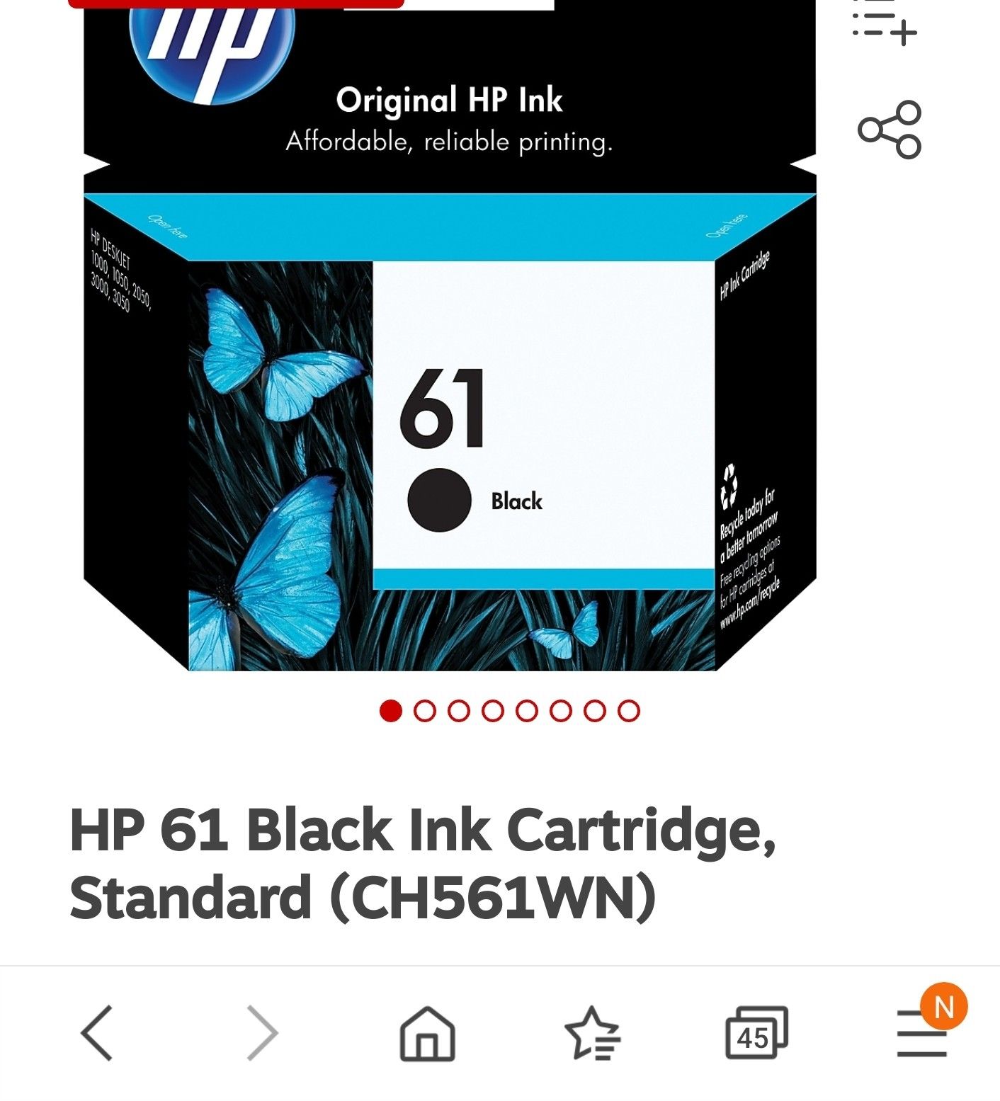 HP 61 black ink cartridge
