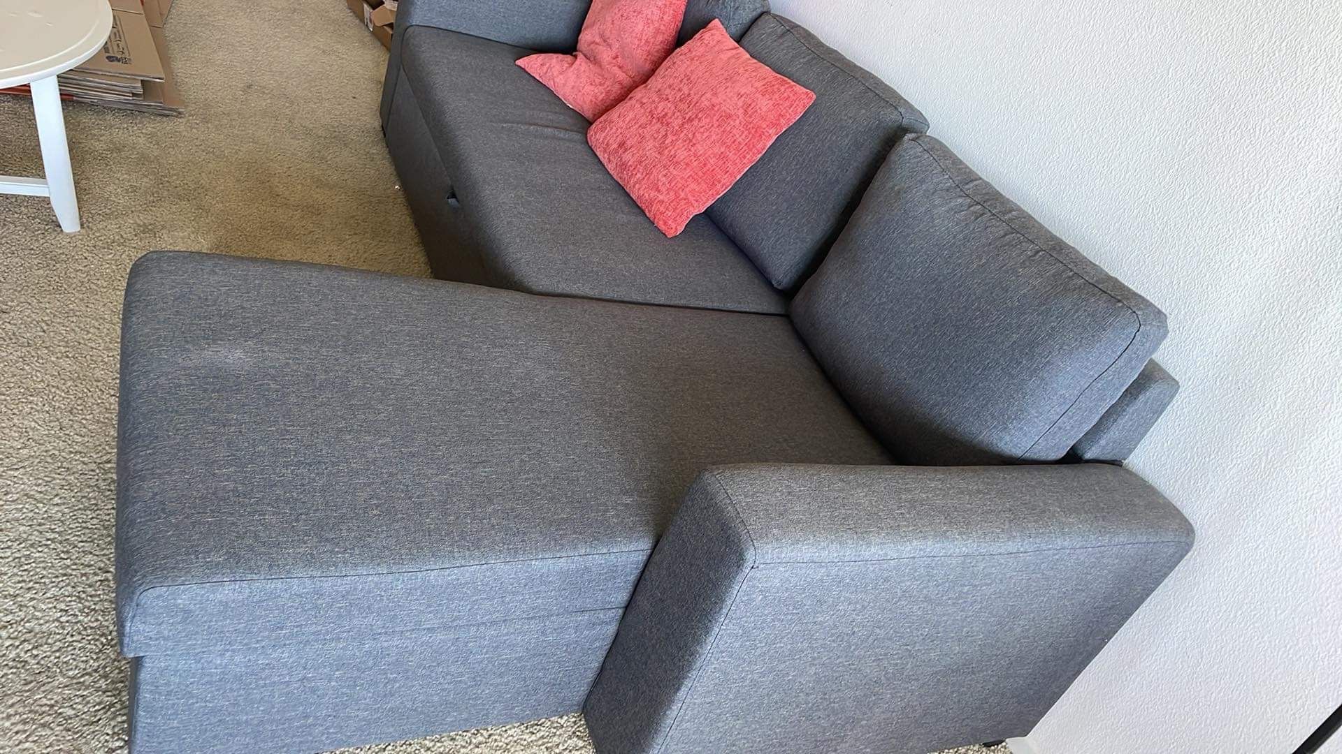 Modern Gray Trundle Sectional Sofa with Storage by Latitude Run for ...