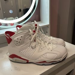 Air Jordan 6 White and University Red