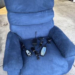 Elsass Lift Assist Power Recliner 2 years old Blue