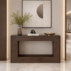 New 63” Console Table with Storage, Long Wood Entryway Table with Shelf, Modern Narrow Sofa Table Behind The Couch for Living Room, Entryway, Hallway
