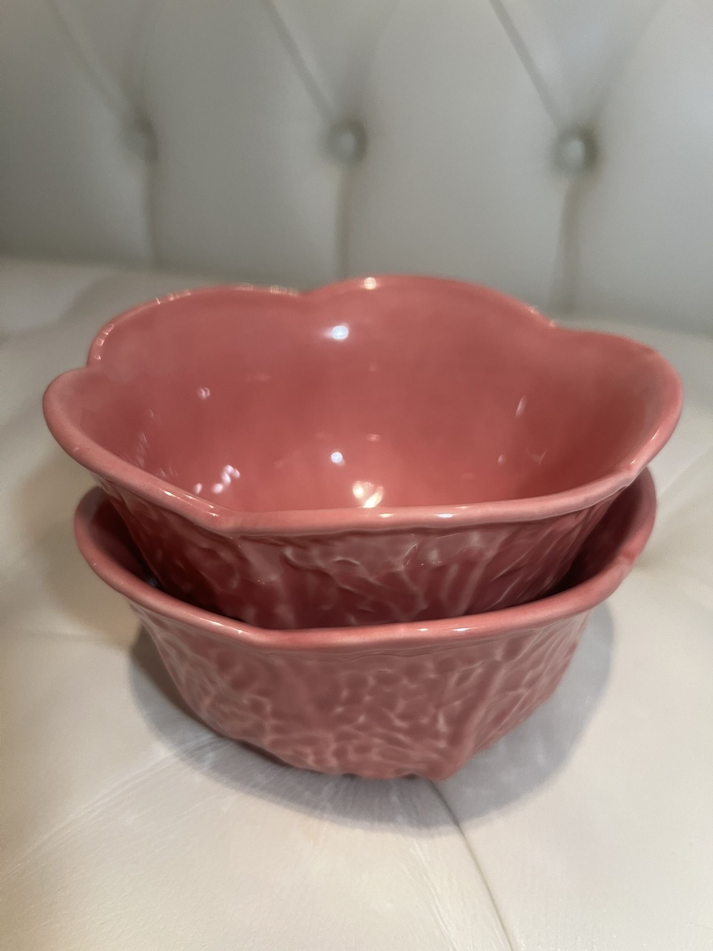 OLFAIRE Pink Cabbage Leaf Bowls Serving 2 #859