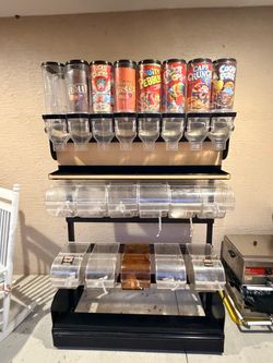 commercial bulk candy and cereal display stand,