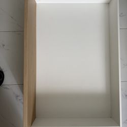 White & Wood Rolling Storage Drawer Unit