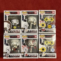 Funko Pop Movies Terrifier Art The Clown Complete Set With Chase And Exclusive
