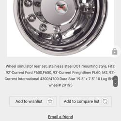 brand new rear simulators for a ford, international, or freightliner