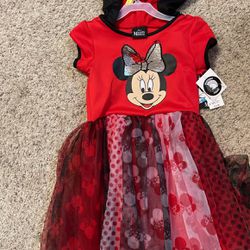 Girls Minnie Mouse Dress Size M 7/8, New With Tags