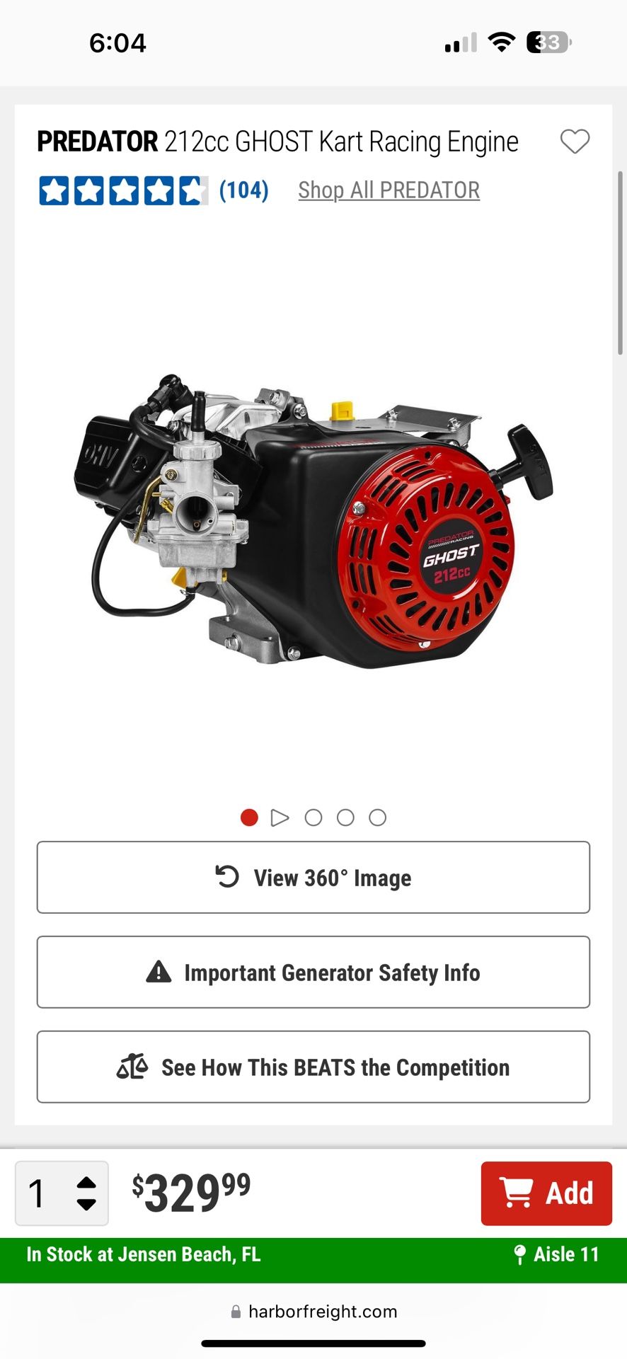 212cc Predator Ghost Engine And Accessory Kit