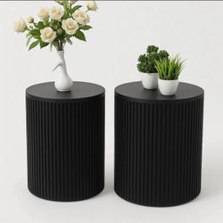 Black Wood End Table