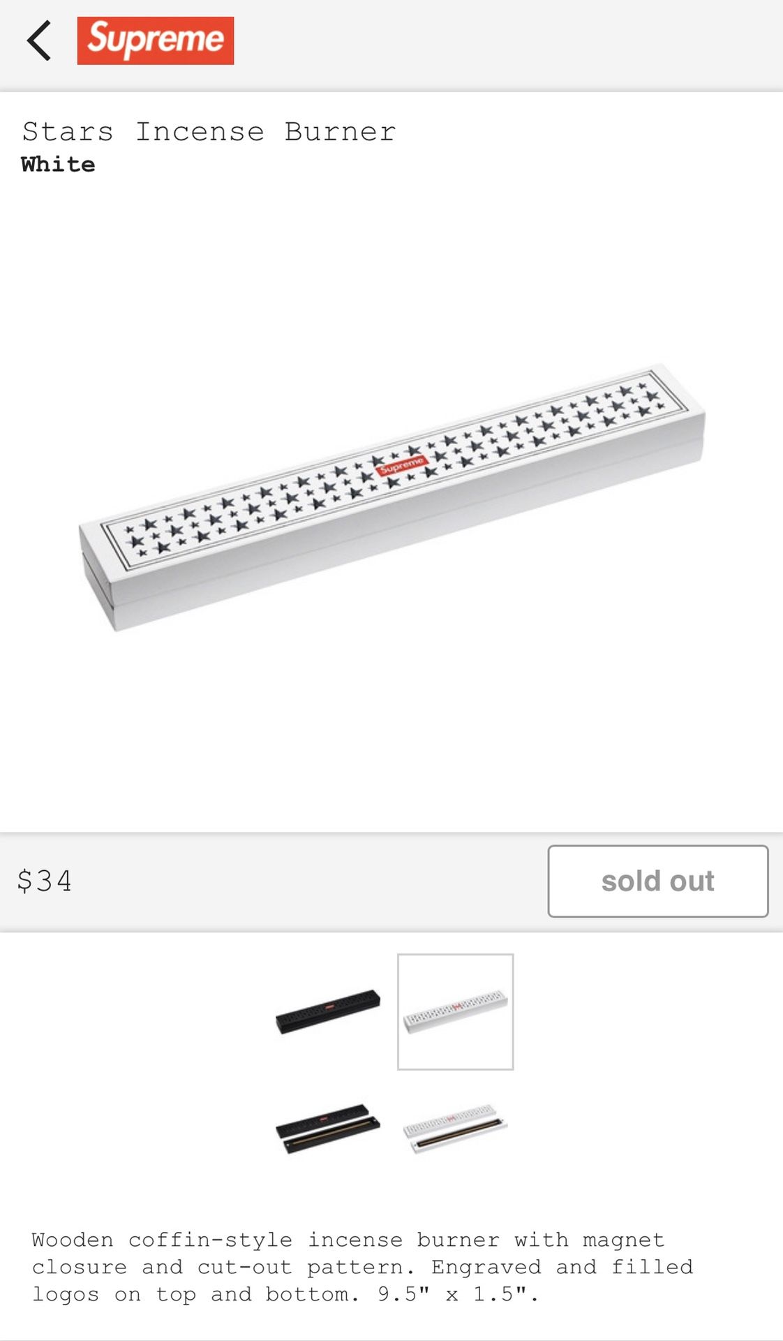 お香 Supreme Stars Incense BURNER White Supreme - Stars Incense Burner - UG.SHAFT