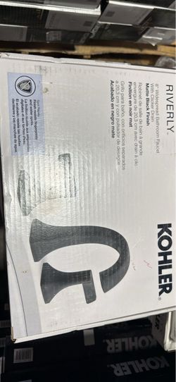 Matte Black Kohler Riverly Widespread Bathroom Sink Faucet