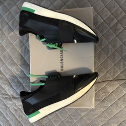 Balenciaga Race Runner Black/ Green Size 9 US / 42 EU